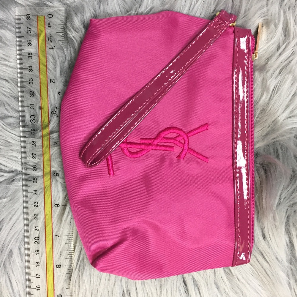 YSL beauty pink cosmetics pouch